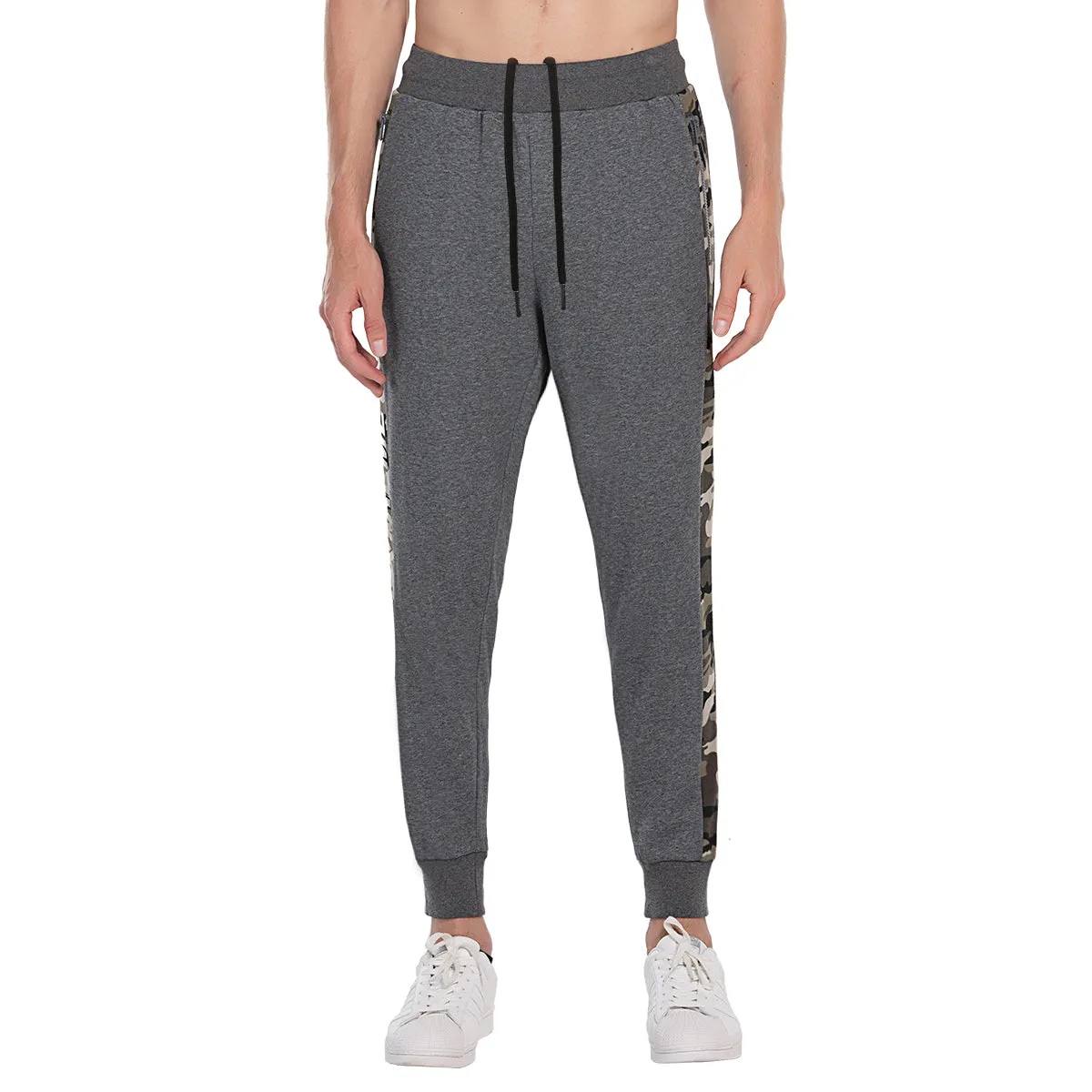 Mens Joggers Sport Camo Sweatpants size S M L XL CHARCOAL BLACK