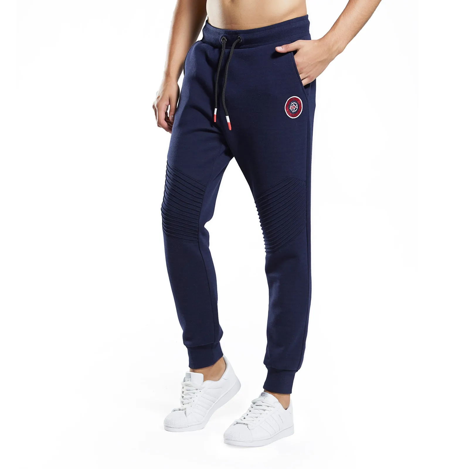 Mens Skinny Scuba Pintuck Joggers