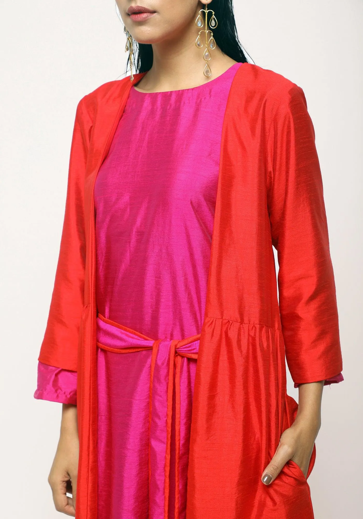 Orange Pink Silk Jacket