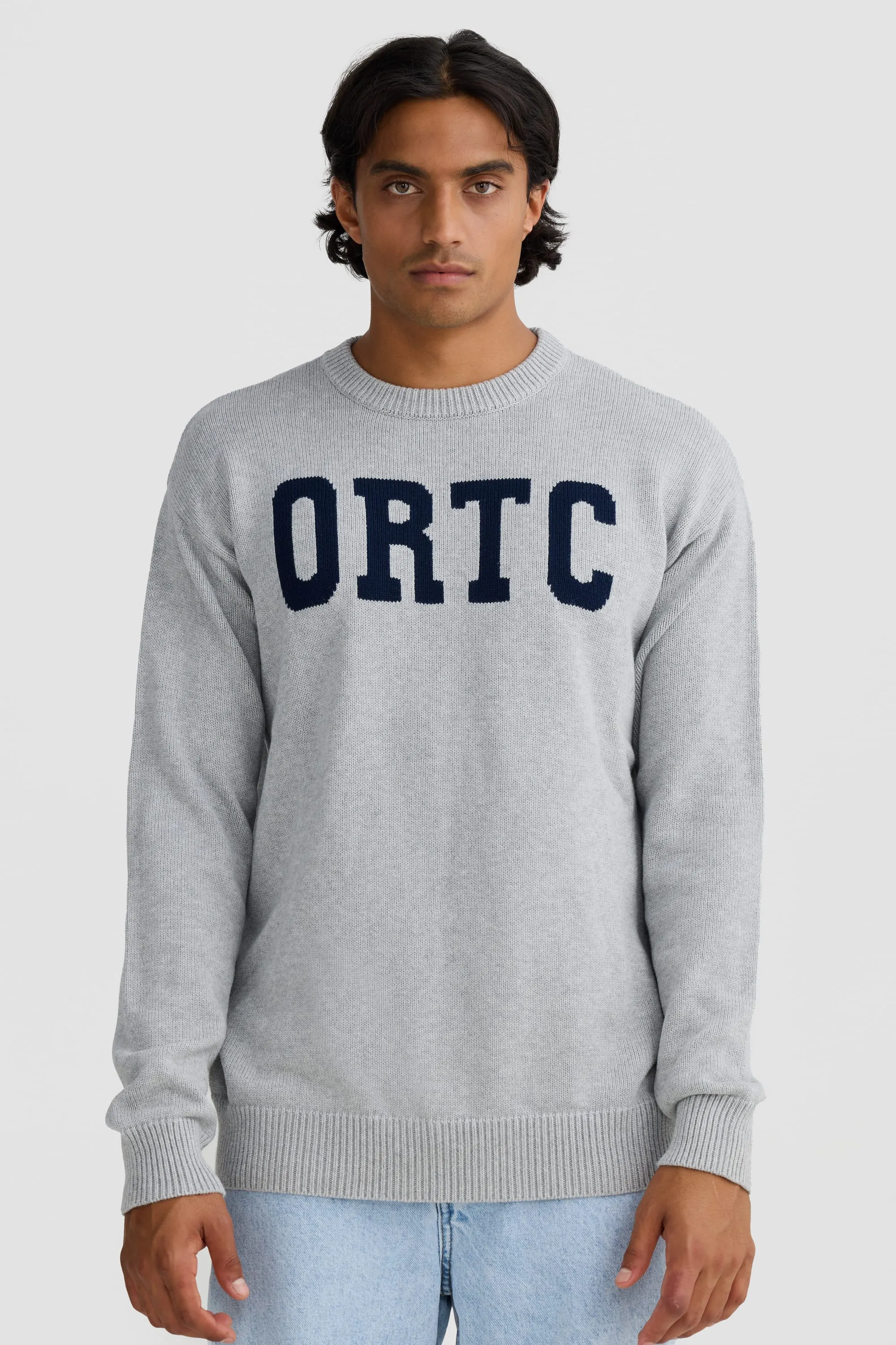 Original Logo Knit Crew Grey Marle