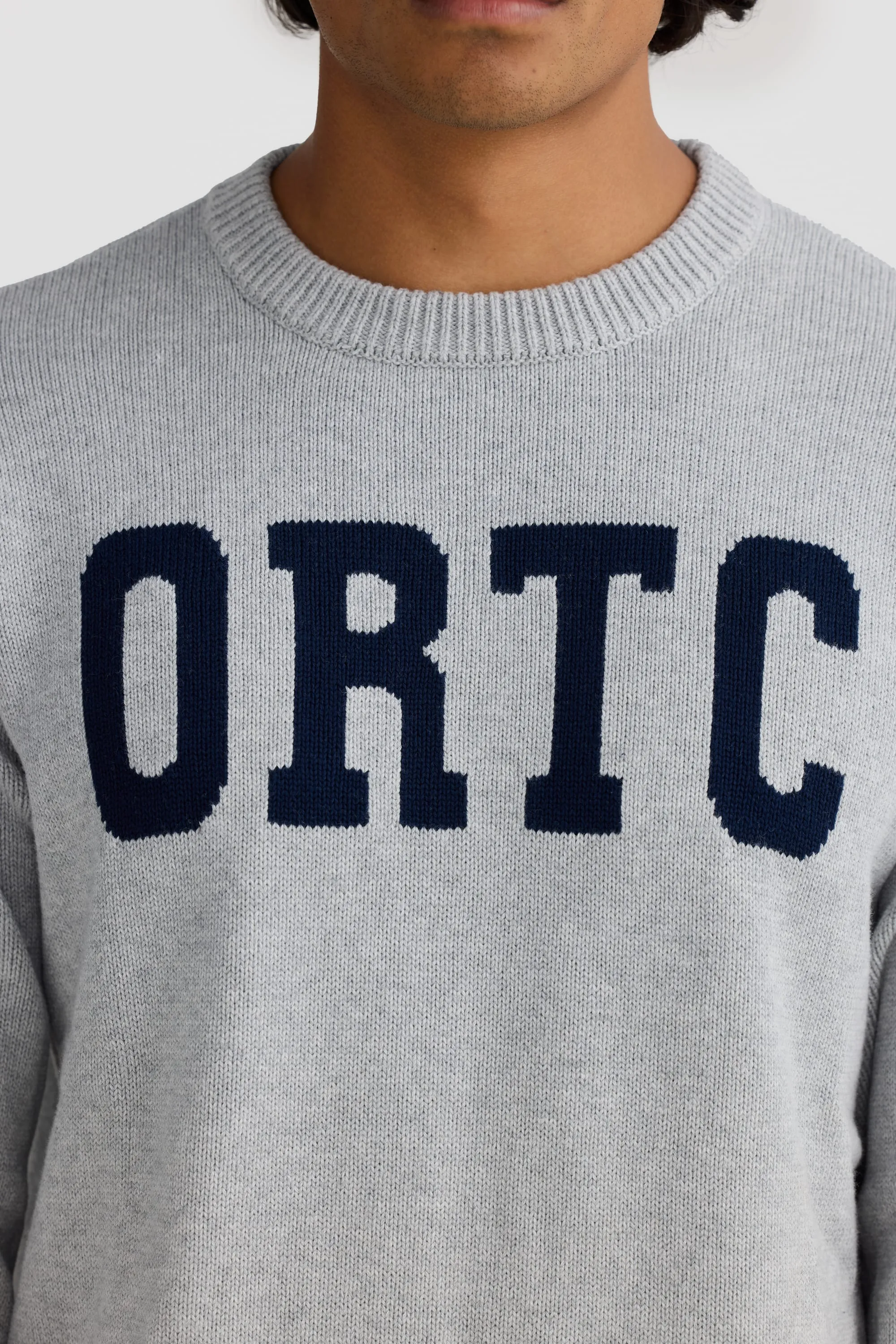 Original Logo Knit Crew Grey Marle