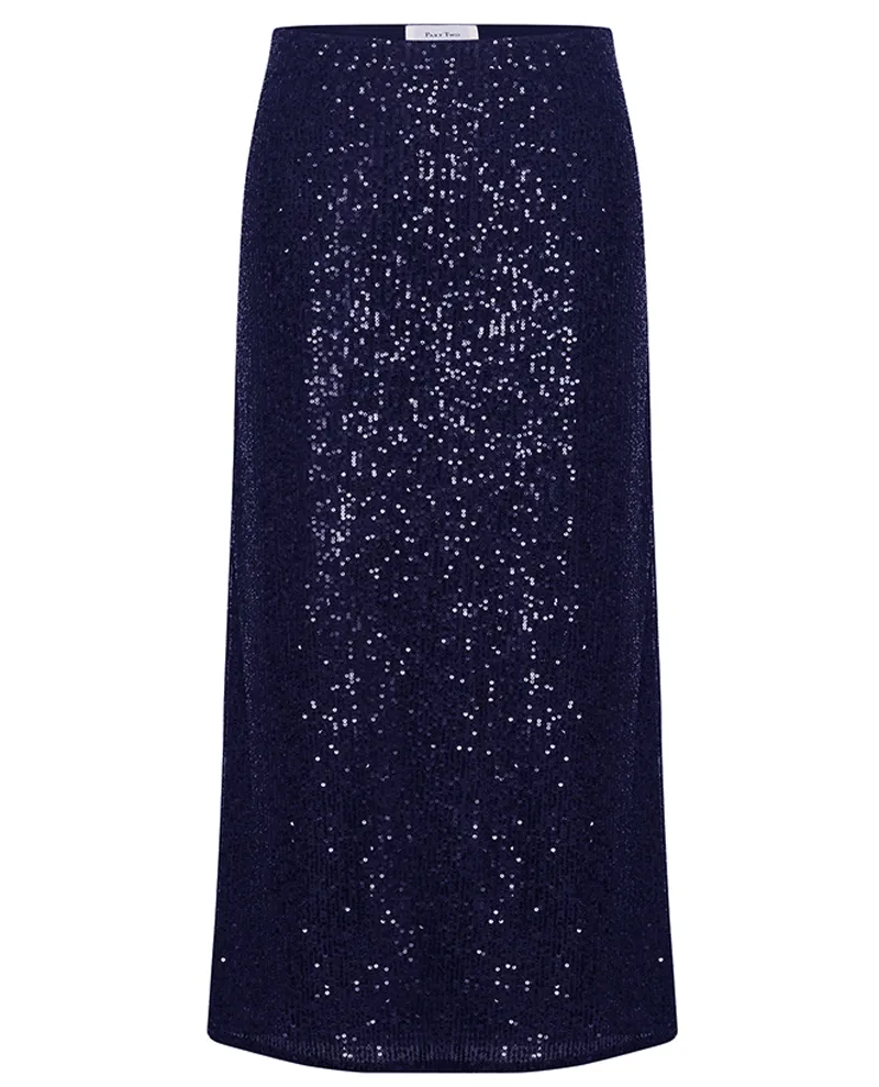 Part Two Teffani Midnight Sequin Skirt