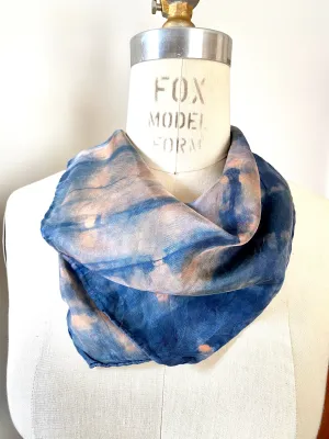 Pink Blue | Silk Square Scarf