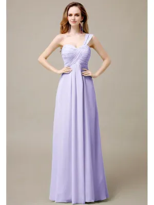 Pretty A-line Chiffon One-Shoulder Floor-Length Bridesmaid Dresses