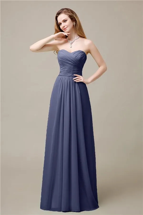 Pretty Chiffon A-line Sweetheart Floor-Length Bridesmaid Dresses