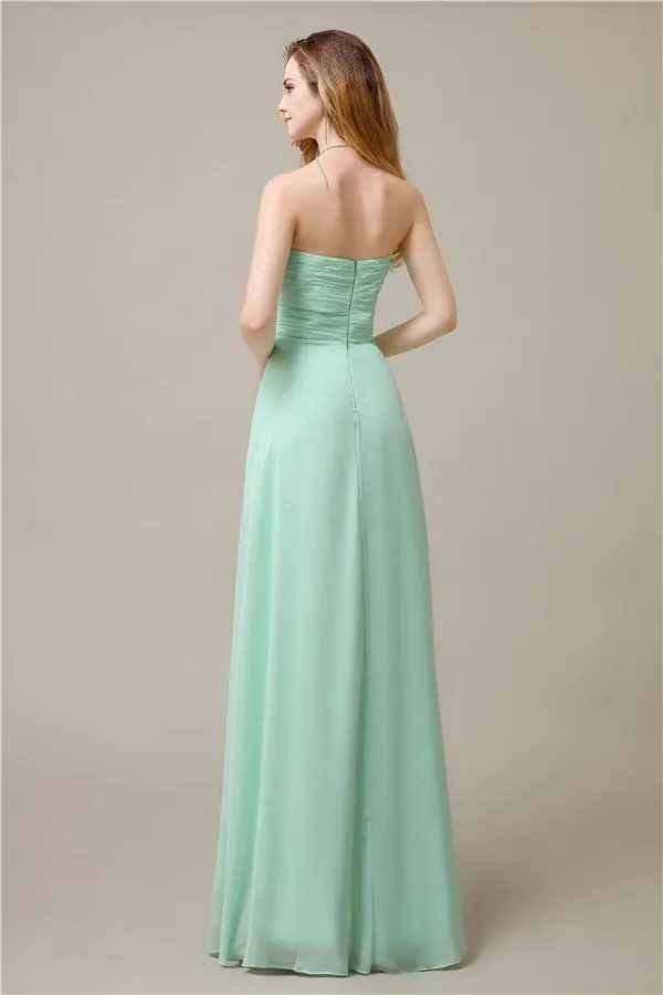 Pretty Chiffon A-line Sweetheart Floor-Length Bridesmaid Dresses