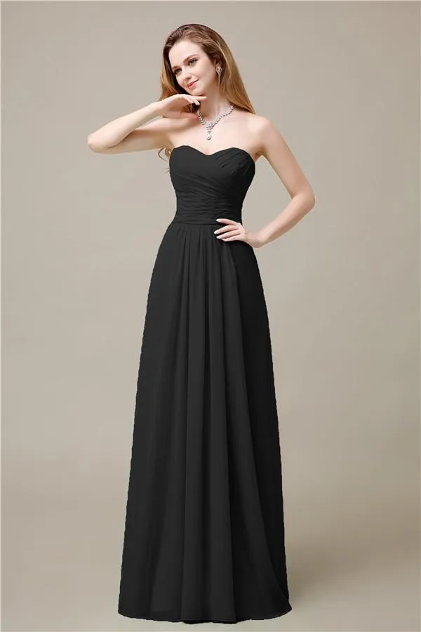 Pretty Chiffon A-line Sweetheart Floor-Length Bridesmaid Dresses