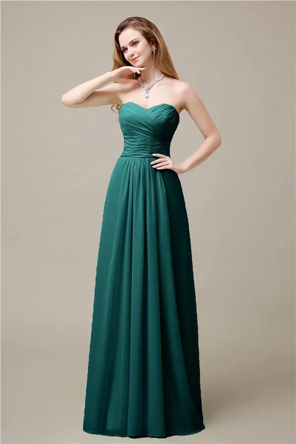 Pretty Chiffon A-line Sweetheart Floor-Length Bridesmaid Dresses