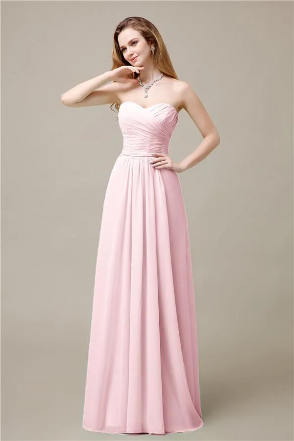 Pretty Chiffon A-line Sweetheart Floor-Length Bridesmaid Dresses