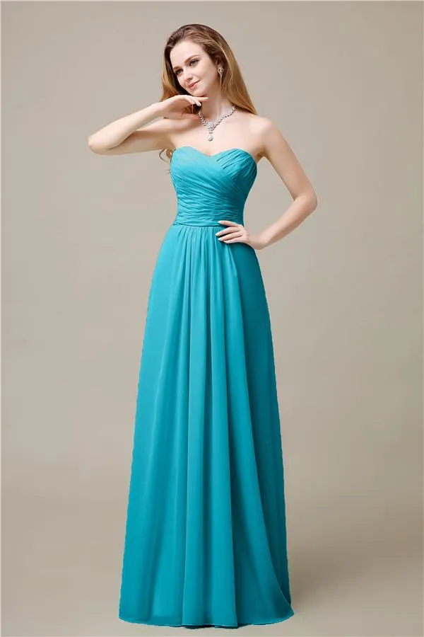 Pretty Chiffon A-line Sweetheart Floor-Length Bridesmaid Dresses