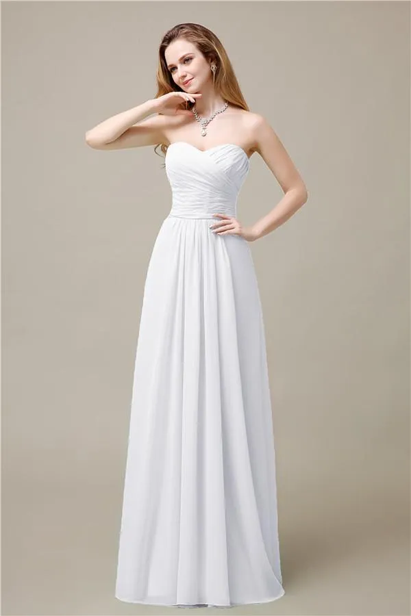 Pretty Chiffon A-line Sweetheart Floor-Length Bridesmaid Dresses