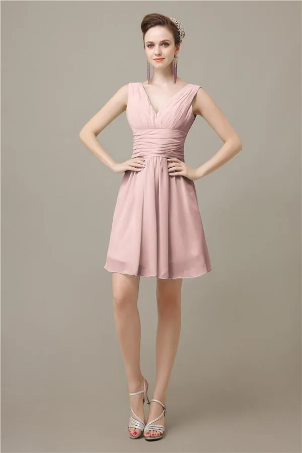 Pretty V-neck A-line Knee-Length Bridesmaid Dresses