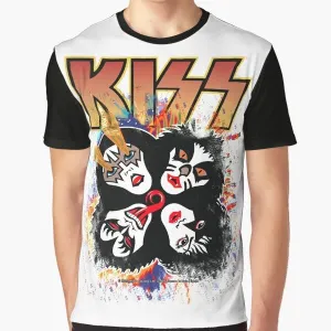 "Kiss Band - Rock and Roll Over Splash Logo Graphic T-Shirt"