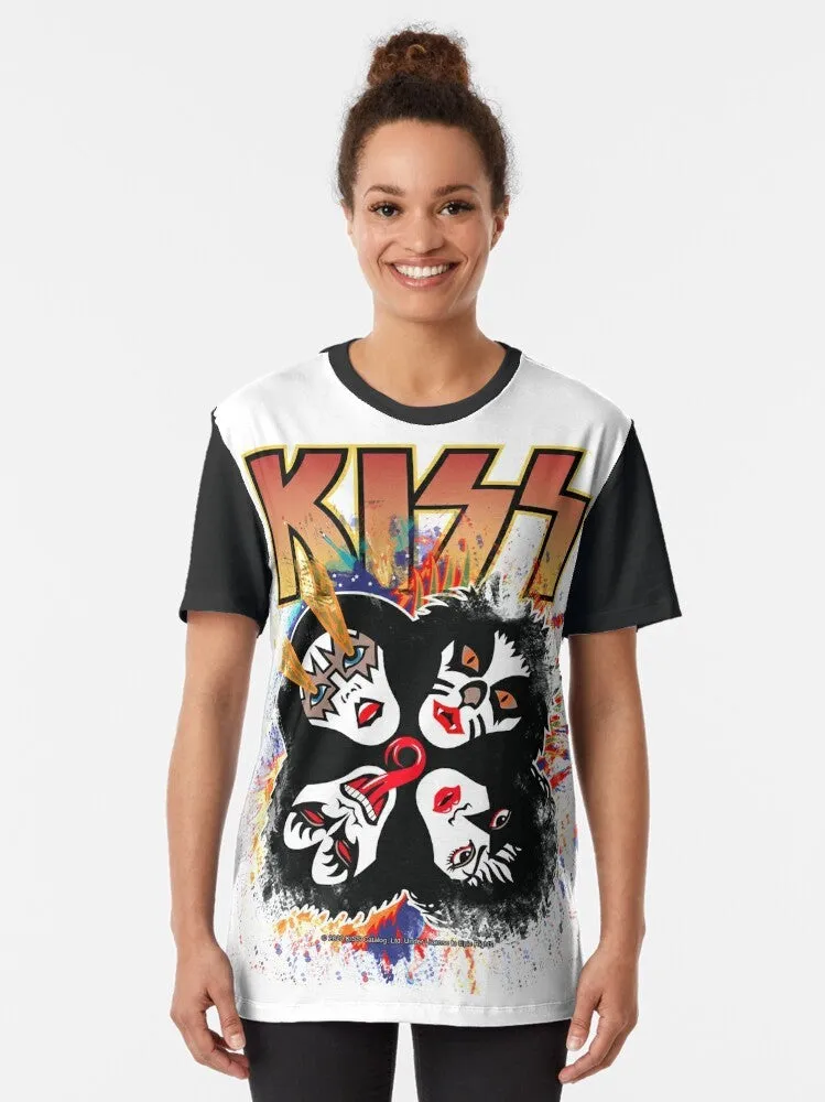 "Kiss Band - Rock and Roll Over Splash Logo Graphic T-Shirt"