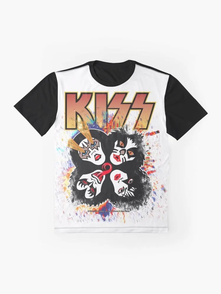 "Kiss Band - Rock and Roll Over Splash Logo Graphic T-Shirt"