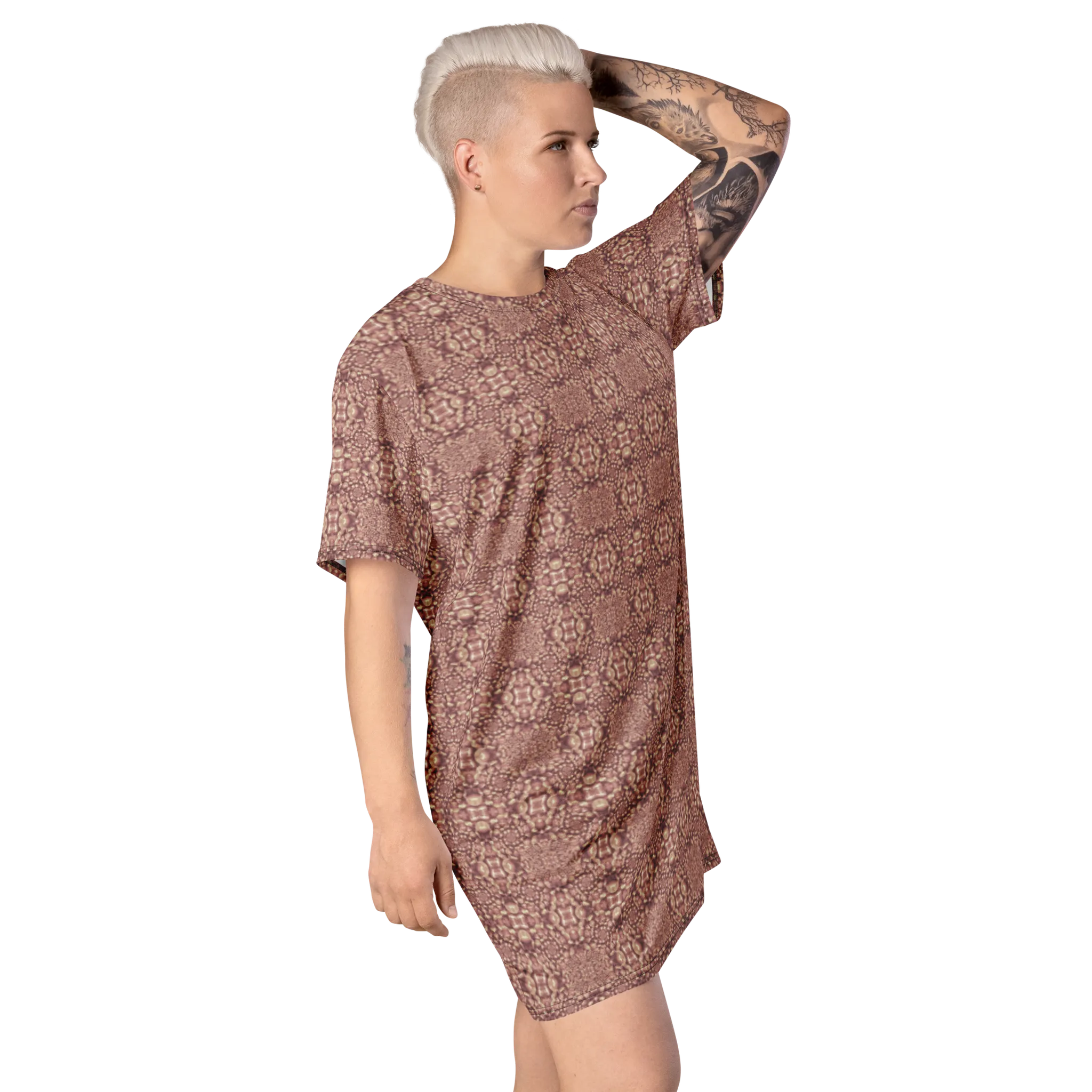 Recursia Indranet T-Shirt Dress In Pink