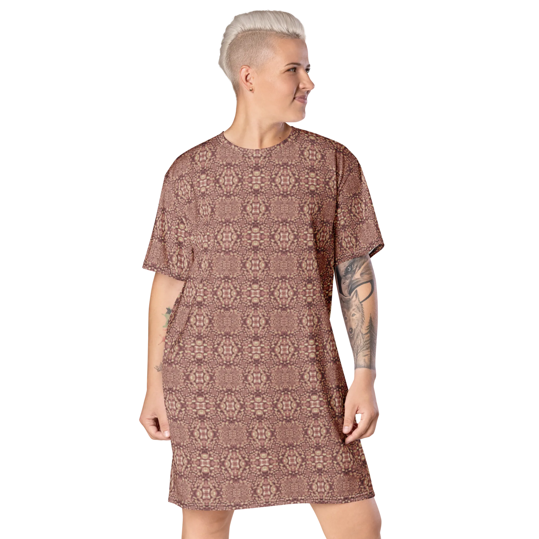 Recursia Indranet T-Shirt Dress In Pink