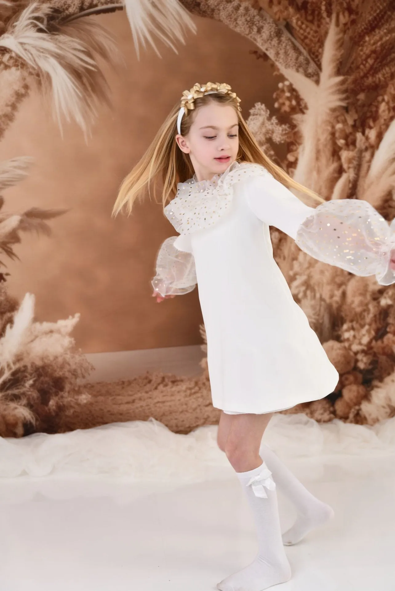 Rochy AW24 - Girls Glitter Tulle A-Line Dress