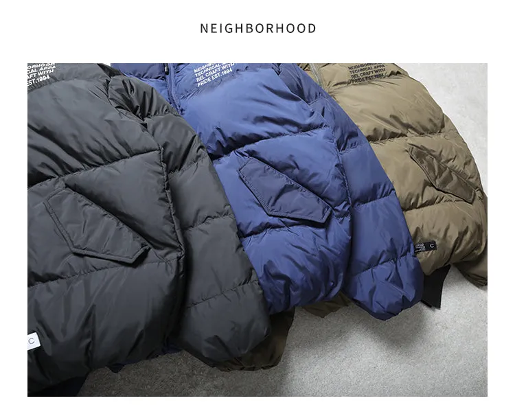 Self-made NEIGHBORHOOD Jacket Embroidered Casual Down Long-Sleeve 90% Down Coats