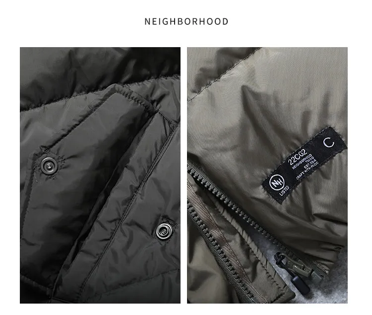 Self-made NEIGHBORHOOD Jacket Embroidered Casual Down Long-Sleeve 90% Down Coats