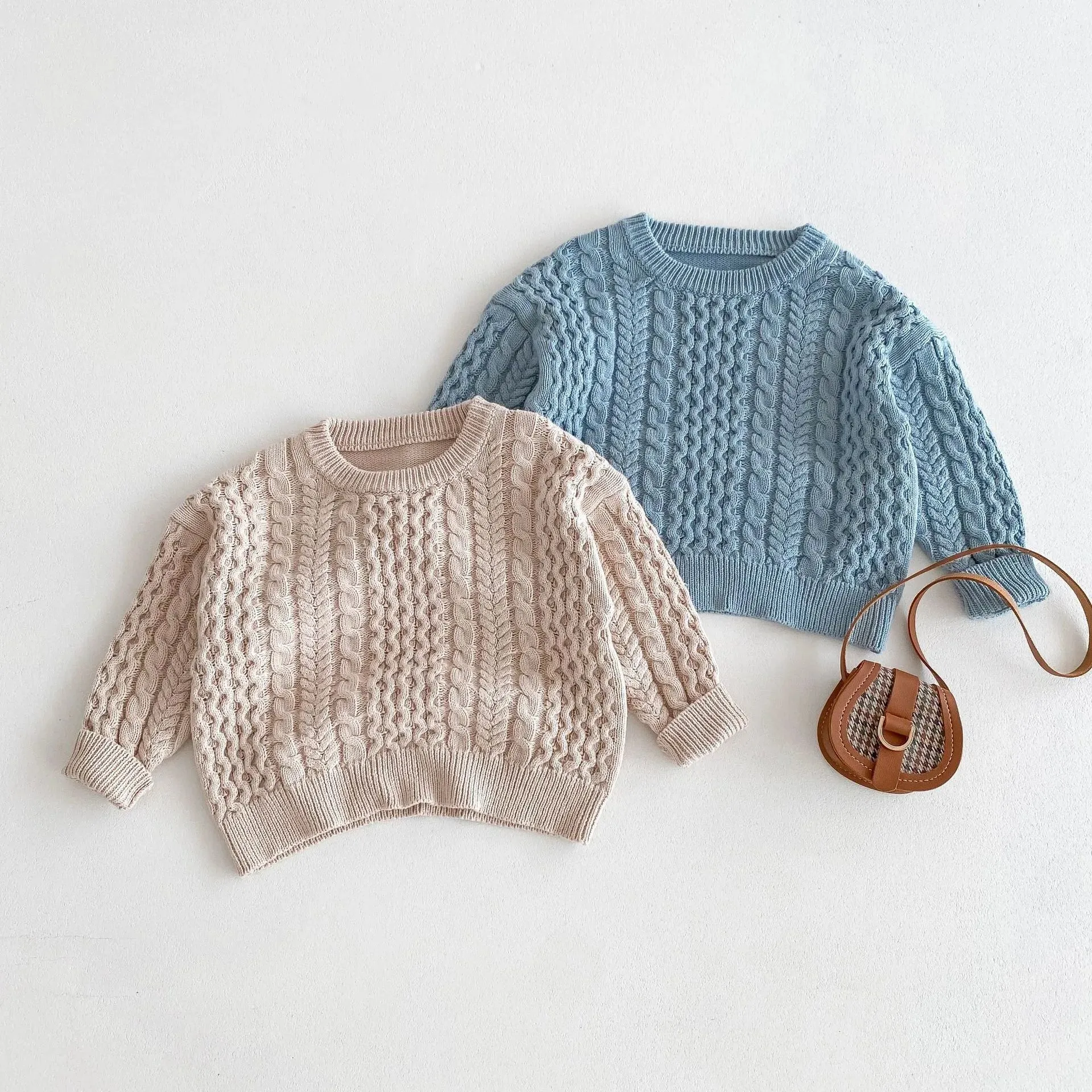 Solid-Color Knit Sweater