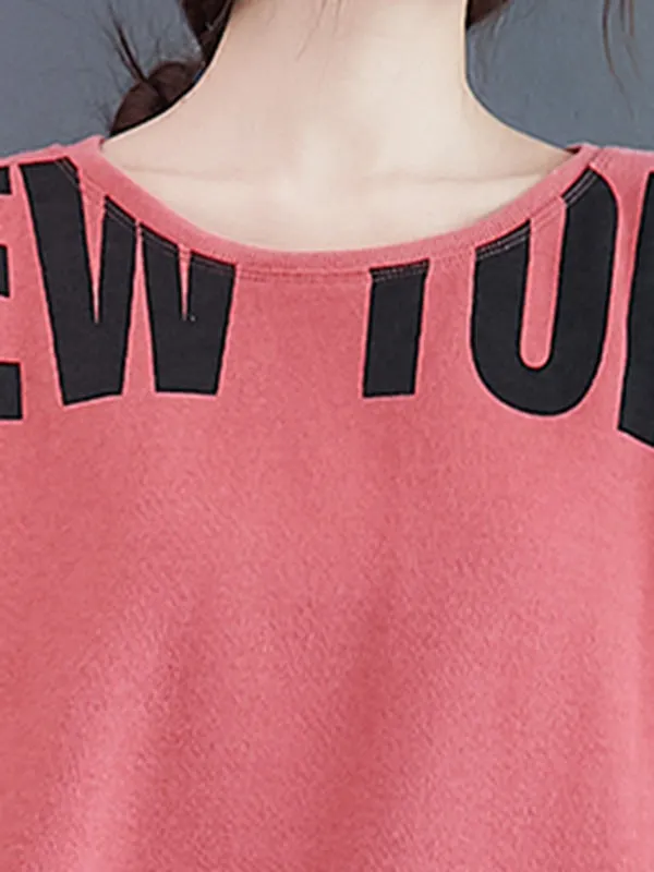 Stylish Letter Print Round-Neck Sweatshirt