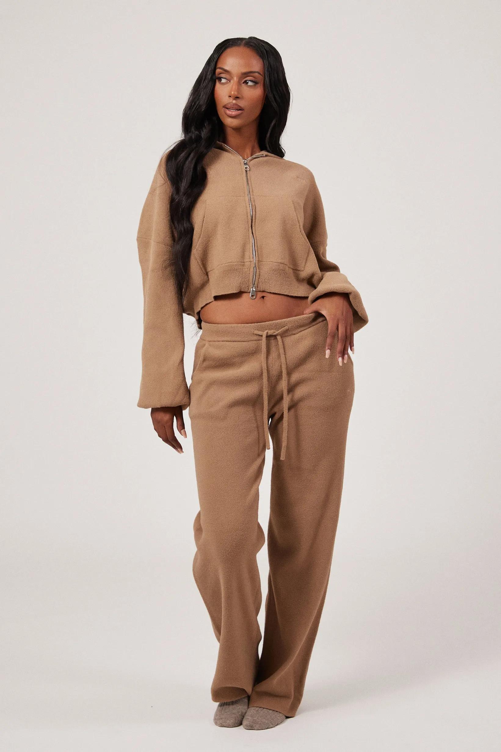 The Mars Soft Knit Straight Leg Joggers - Mocha