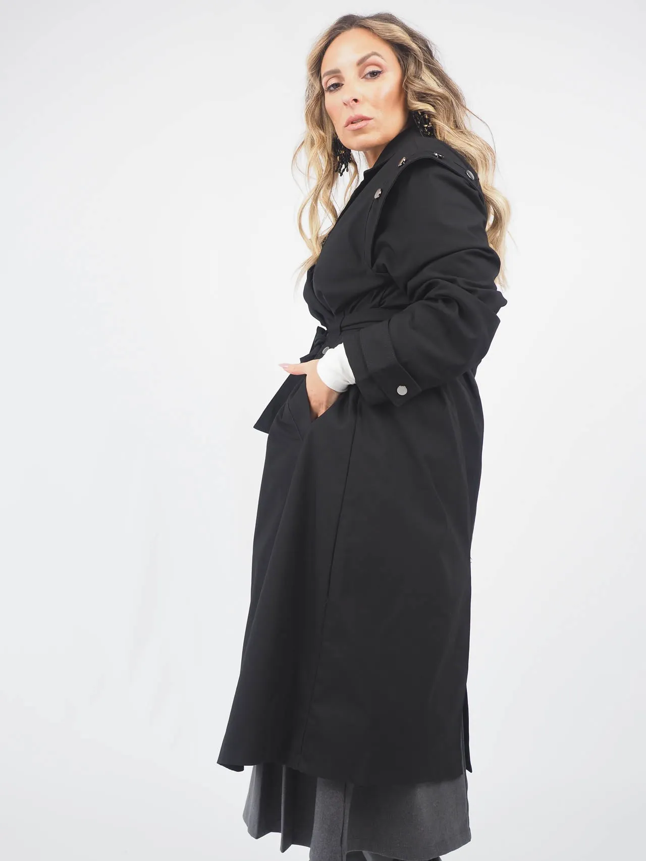 Trench Coat Com Botões