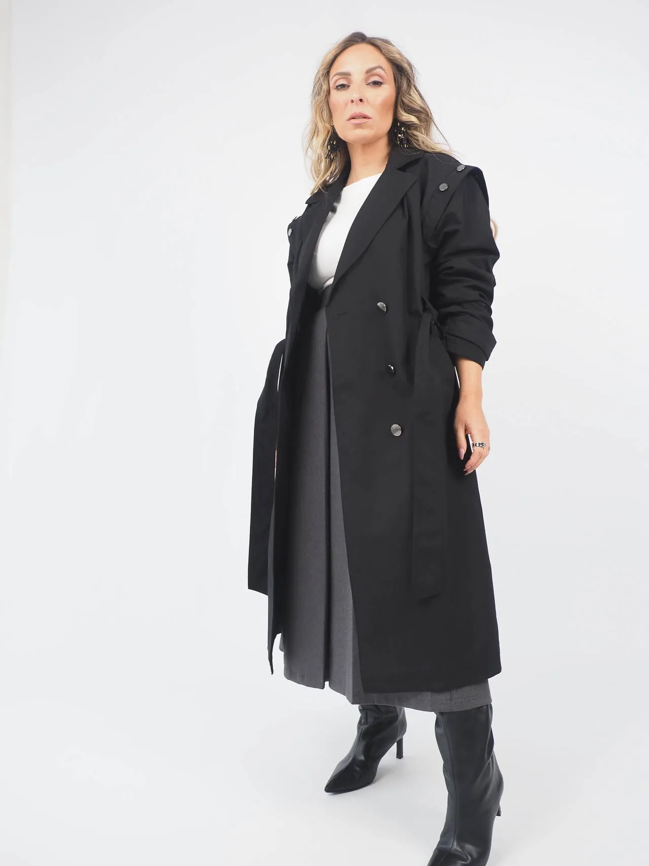 Trench Coat Com Botões