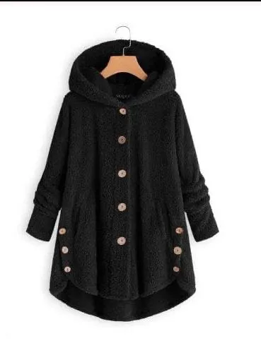 Women Loose Furry Hooded Winter Coat for Women