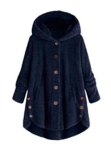 Women Loose Furry Hooded Winter Coat for Women